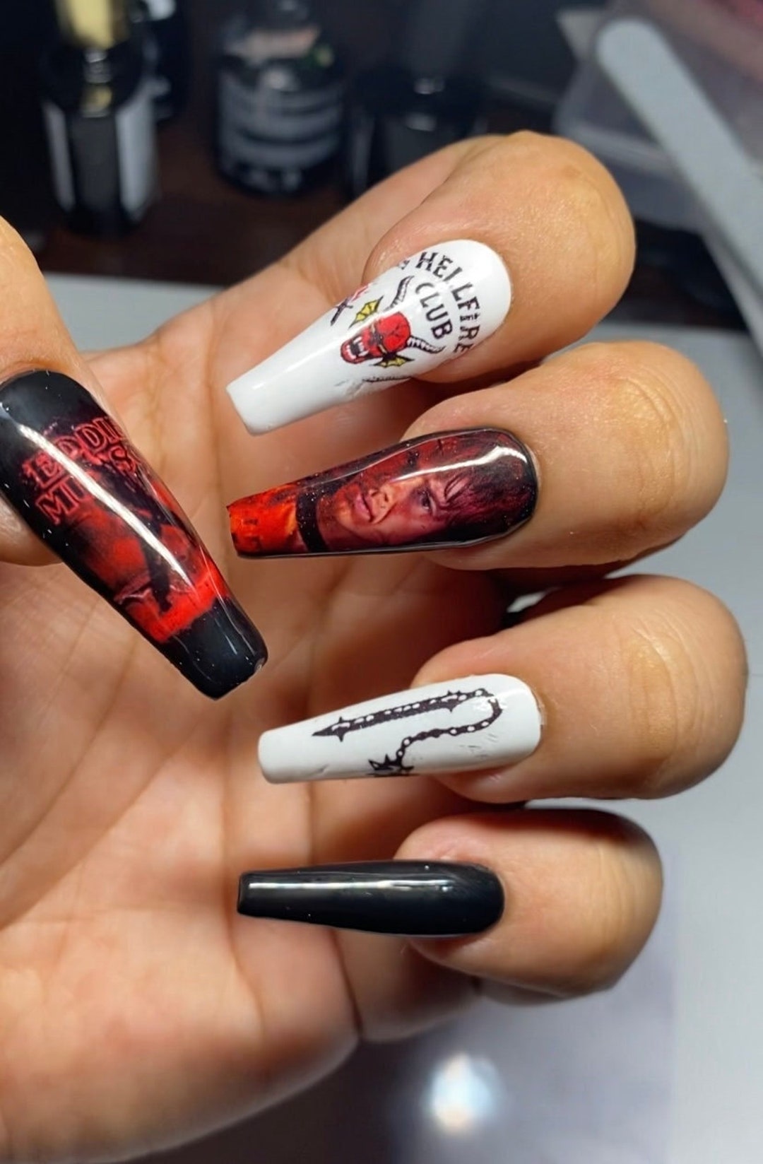 Stranger Things Eddy Munson Press on Nails Set - Etsy New Zealand