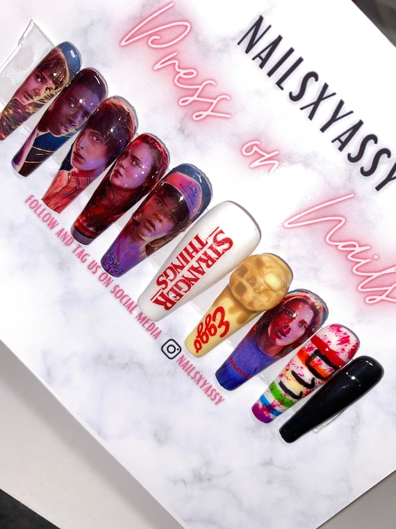 Stranger Things Eleven 11 Press On Nails - Etsy México