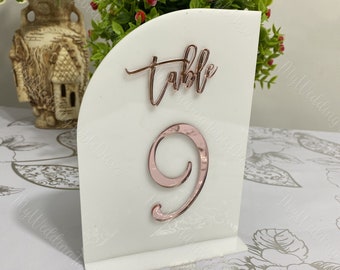 Wedding table numbers rose gold mirror gold mirror black table numbers, white table numbers with lettering table numbers wedding decoration