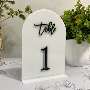 Modern black table numbers, wedding table number, wedding table numbers with stands, acrylic table numbers, table numbers for wedding decor