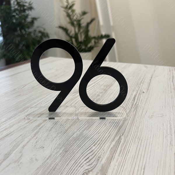 Stunning elegant black table numbers, wedding table decoration, fabulous table decoration, freestanding numbers, nifty numbers with stand