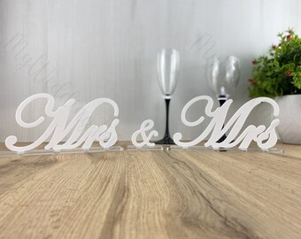 Centre de table pour mariage Plaque Mme et Mme blanche pour mariage Grande plaque Mme lettres Mme autoportante signe Mme