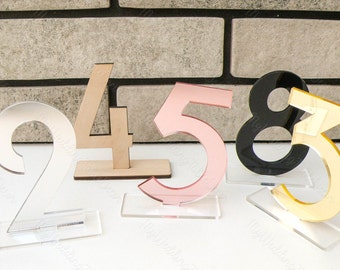 Mirror magic: reflecting love with acrylic mirror table numbers wedding table numbers for decor