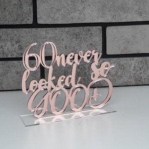 Table standing sign for happy birthday party 40 50 60 th birthday table decorations happy birthday table sign birthday sign for table