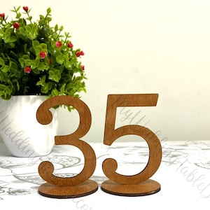 Rustic table numbers for wedding, freestanding wood table numbers, custom colored wood numbers for table decoration wooden numbers for table