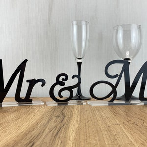 Mr and Mr signs black sign for table large mr and mr sign table centerpiece sign Mr letters freestanding letters for wedding acryl mr sign