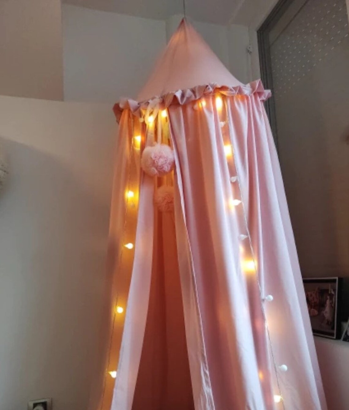 Kids Bed Canopy With Frills Cotton Baby Crib Canopy Canopy Etsy