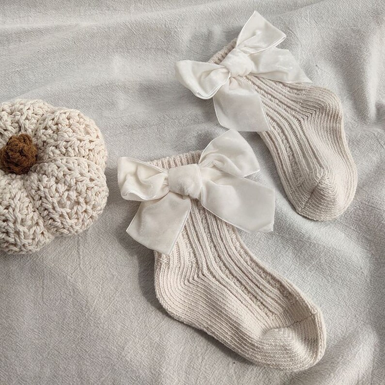 Velvet Bow Ankle Toddler Socks Baby Girl Cotton Socks Etsy