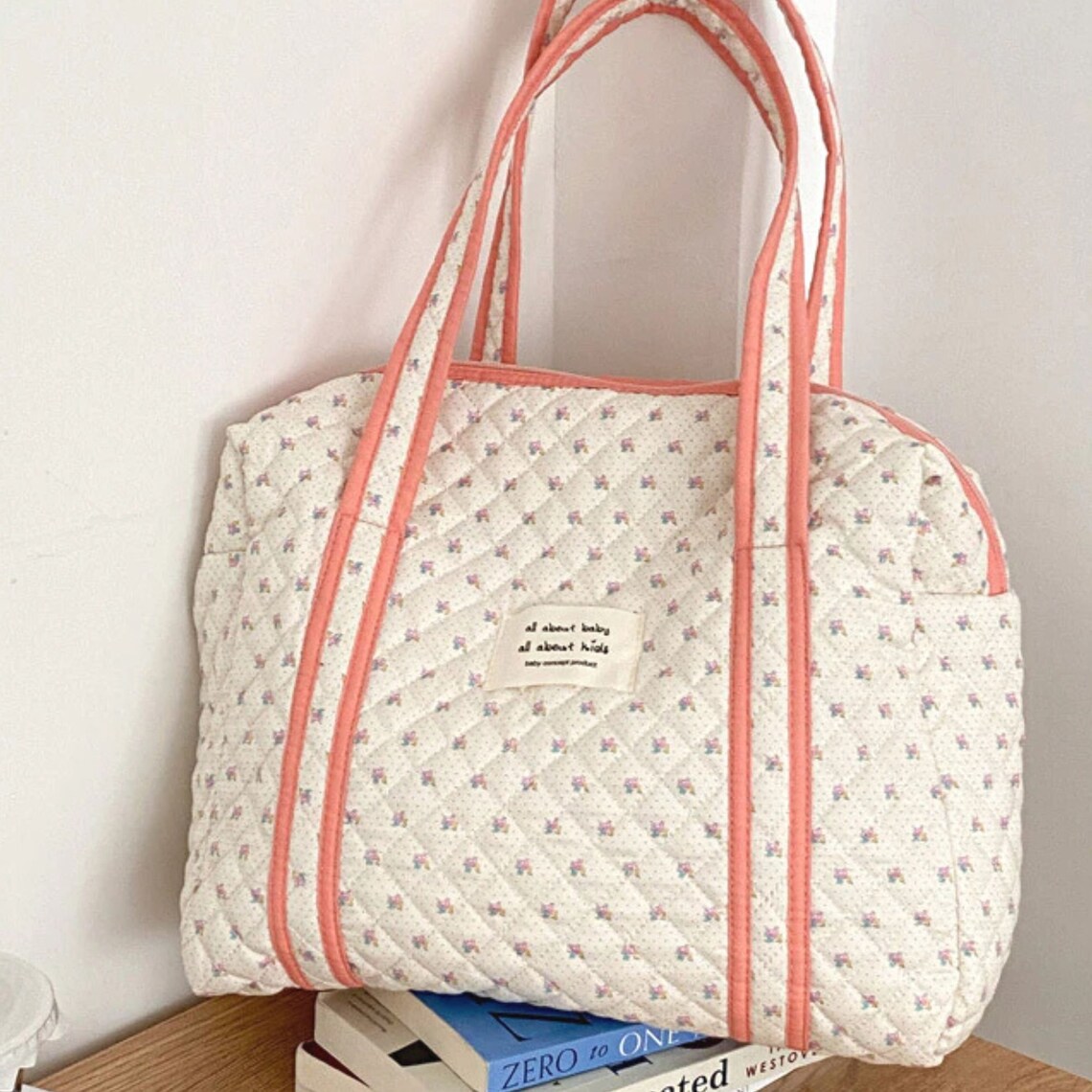 Cute Baby Diaper Bag Modern Big Diaper Bags Purse Pink Etsy