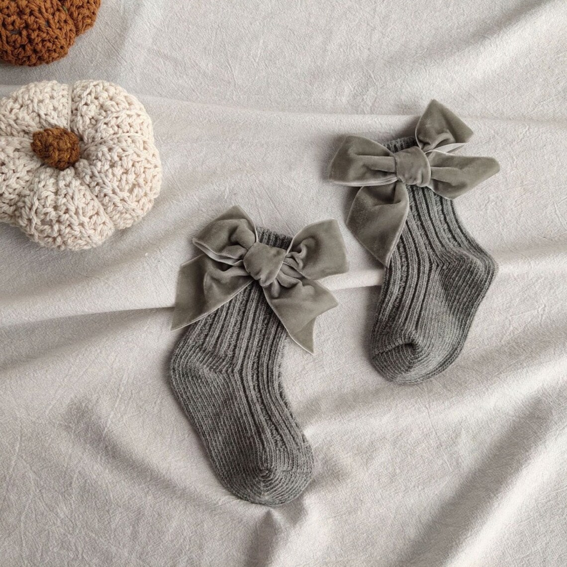Velvet Bow Ankle Toddler Socks Baby Girl Cotton Socks Etsy