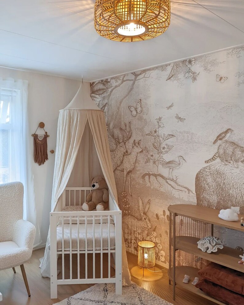 Safar 1 Crib Canopy BEIGE Cotton Baby Crib Canopy Baby Crib Etsy