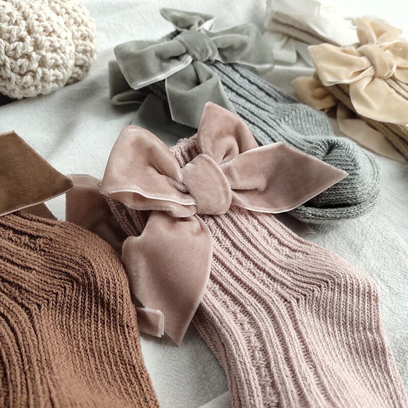 Velvet Bow Ankle Toddler Socks Baby Girl Cotton Socks Etsy