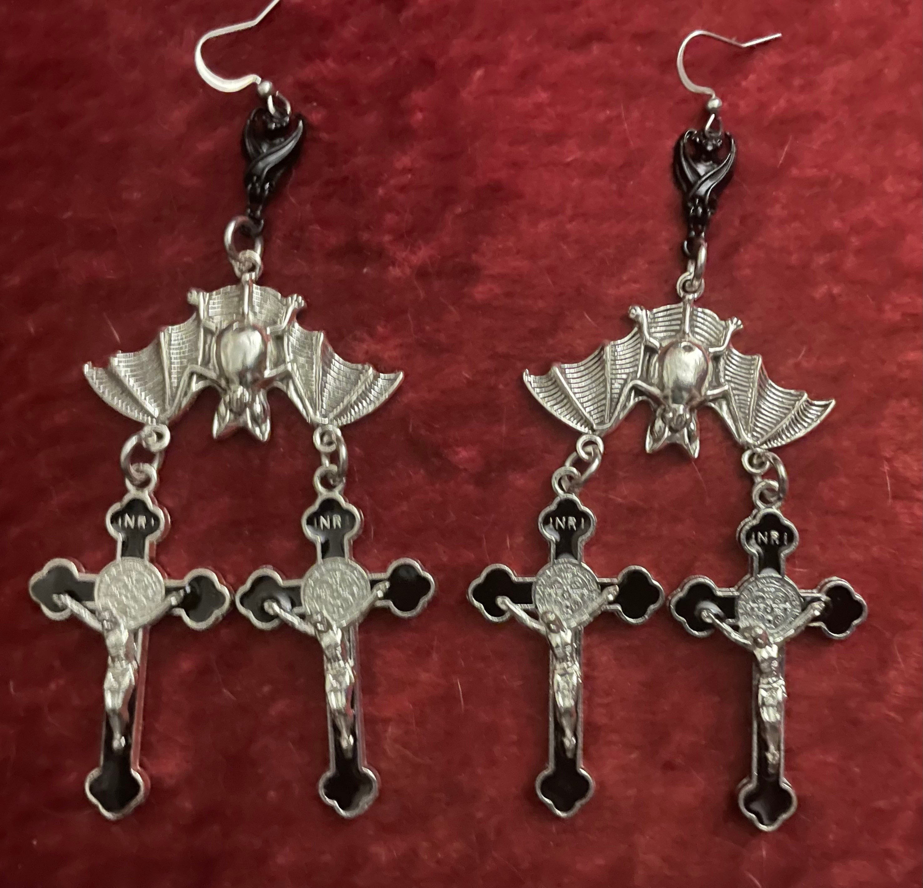 the-original-sinner-chain-belt-with-black-crucifixes-necklace-etsy