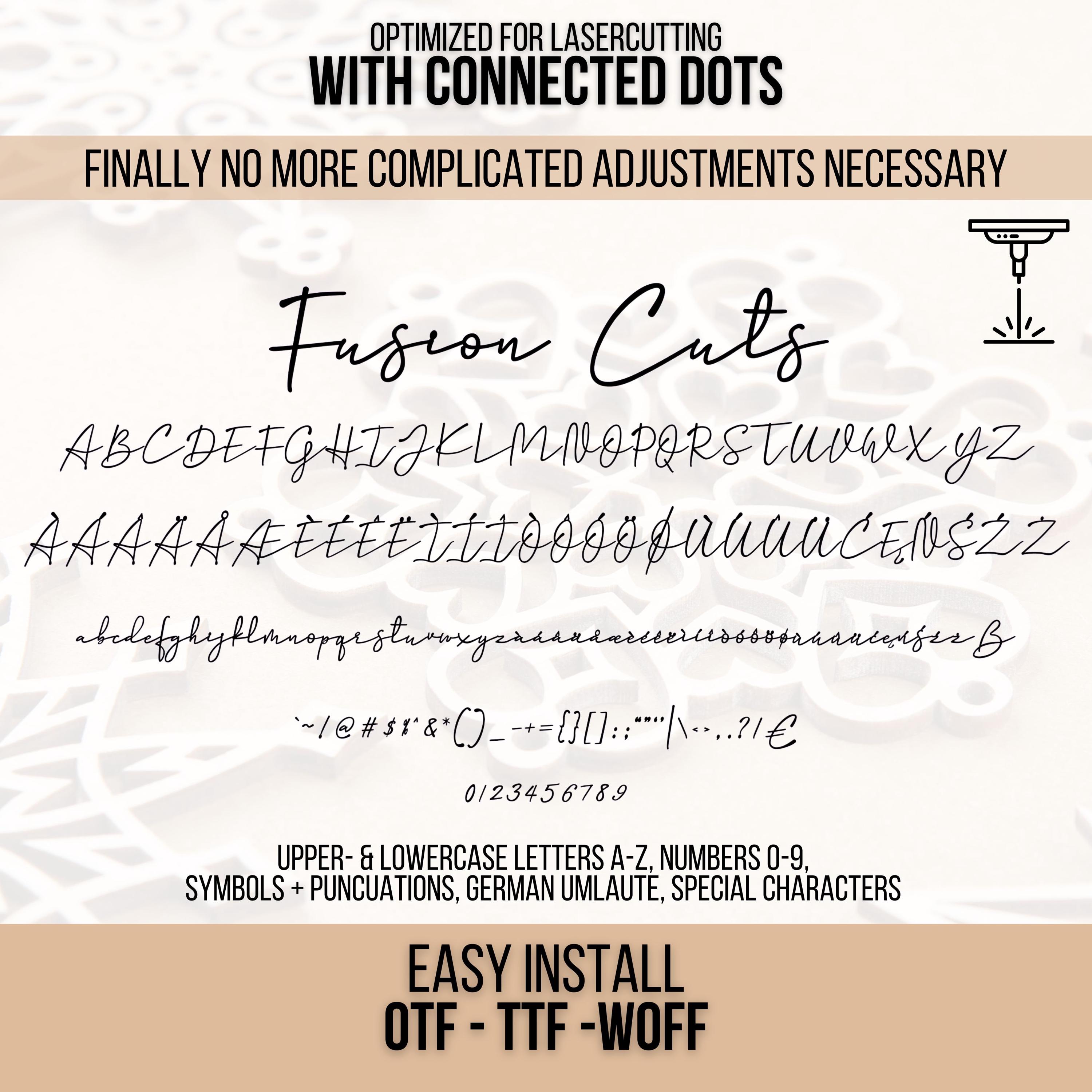 Laser Cutting Font - Connected Dots and Letters, No Manual Rework ...