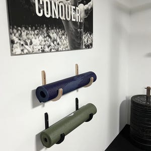 Yoga mat holder - wall mount for exercise mat | holder for sports mat | mat storage | exercise mat | hook for sports mat