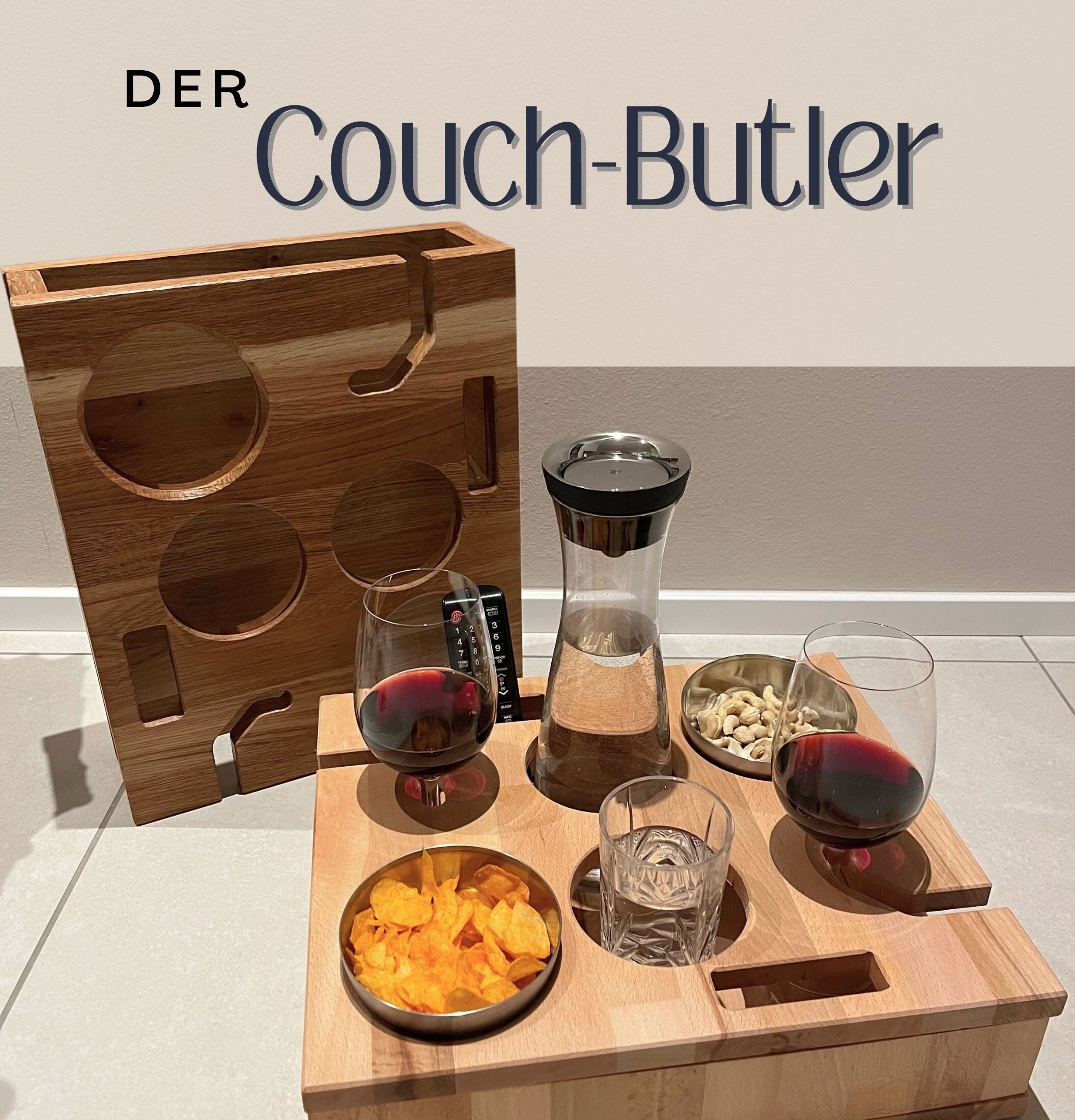 Wooden Couch Butler Sofa Table, Sofa Tray, Couch Tray, Couch Bar, Wine  Holder, Serving Tray, Coffee Table 