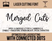 Lasercutting Font - connected dots and letters, no manual rework necessary, plotter font, connected font, laser font, wedding font + licence