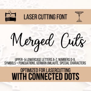 Lasercutting-lettertype - verbonden punten en letters, geen handmatige herbewerking nodig, plotterlettertype, verbonden lettertype, laserlettertype, bruiloftslettertype + licentie