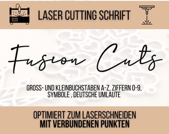 Laser cutting font - Connected letters and dots, no post-processing needed, plotter font, connected laser font + license