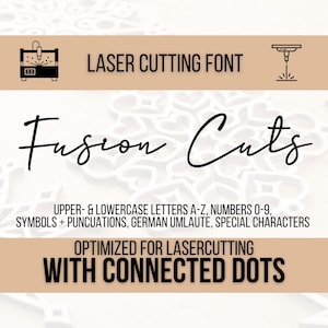 Lasercutting-lettertype - verbonden punten en letters, geen handmatige herbewerking nodig, plotterlettertype, verbonden lettertype, laserlettertype, bruiloftslettertype + licentie