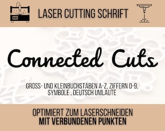 Laser cutting font - Connected letters and dots, no post-processing necessary, plotter font, connected laser font + license