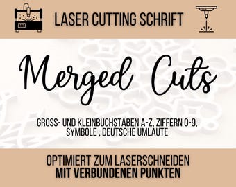 Laser cutting font - Connected letters and dots, no post-processing needed, plotter font, connected laser font + license