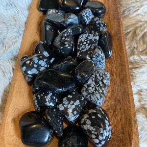 Snowflake Obsidian Tumbled Stone * Snowflake Obsidian * Tumbled Stones * Crystals * Witchcraft * Tumbled Crystals * Wiccan * Pagan * Witch