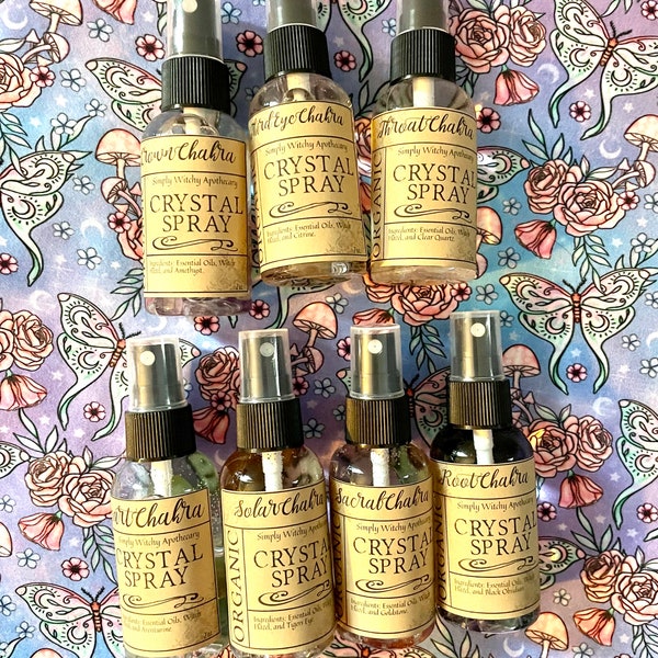 Chakra Crystal Spray Set ~ Realign Your Chakras ~ Chakra Sprays ~ 7 Spray Set