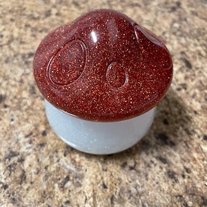 Handmade Glitter Mushroom Trinket Box ~ Jewelry Box ~ Household Decor