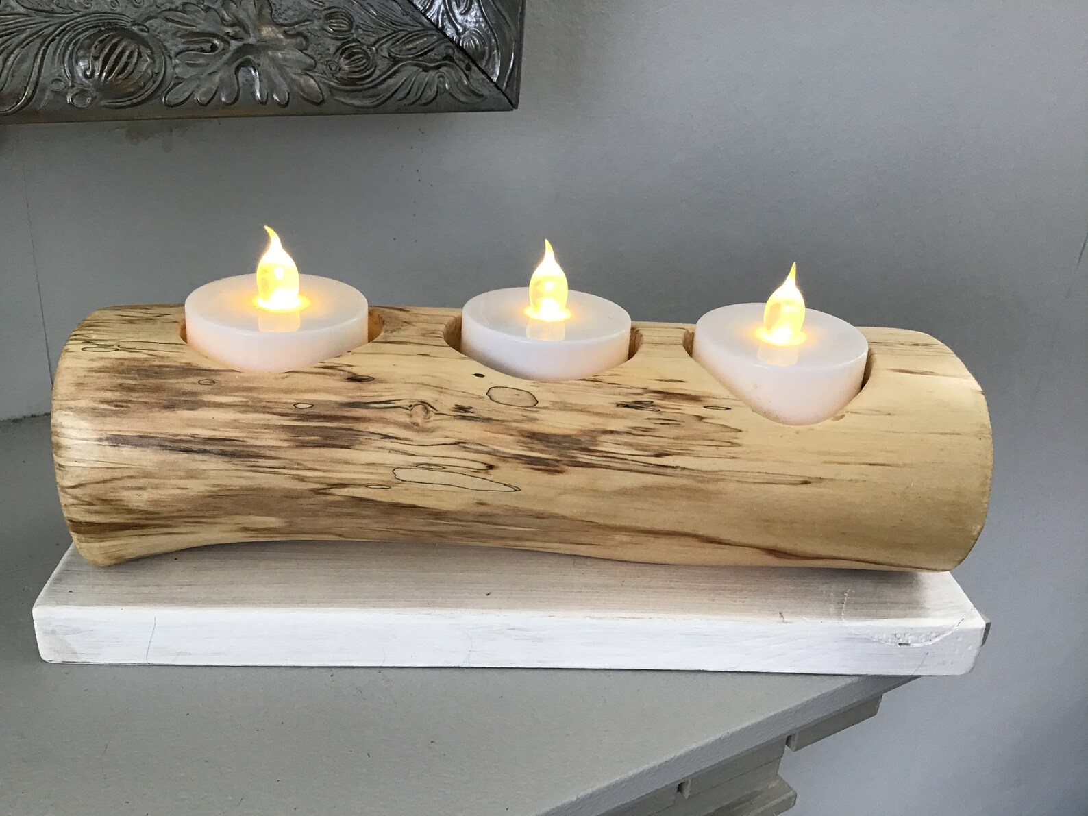 Handmade wooden tea light holder New home gift birthday Etsy