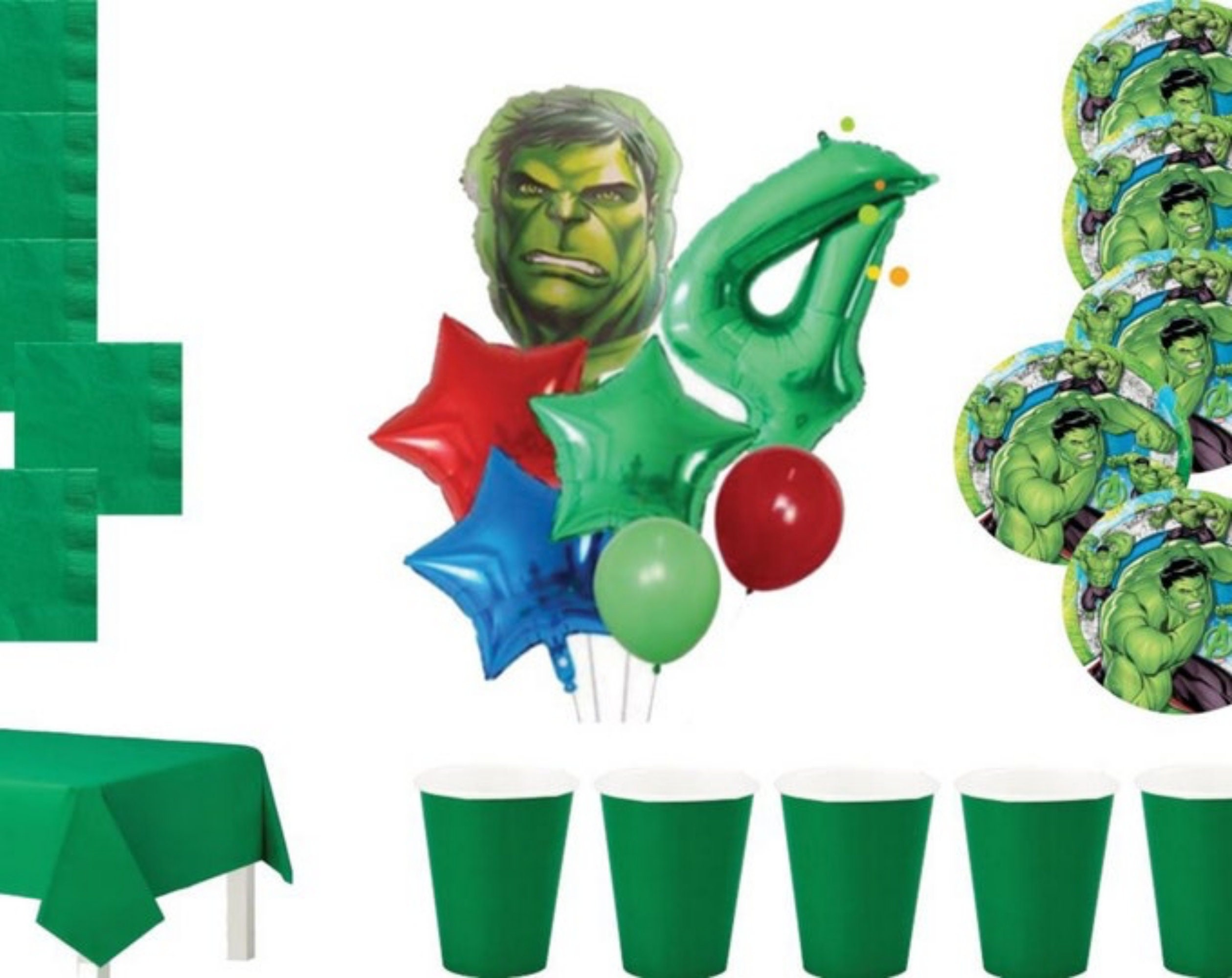 Buy Hulk,balloons,avengers,birthday,party,boy,tableware,decoration,cups,napkins,supplies,ship  Today,superheros,green, Online in India 