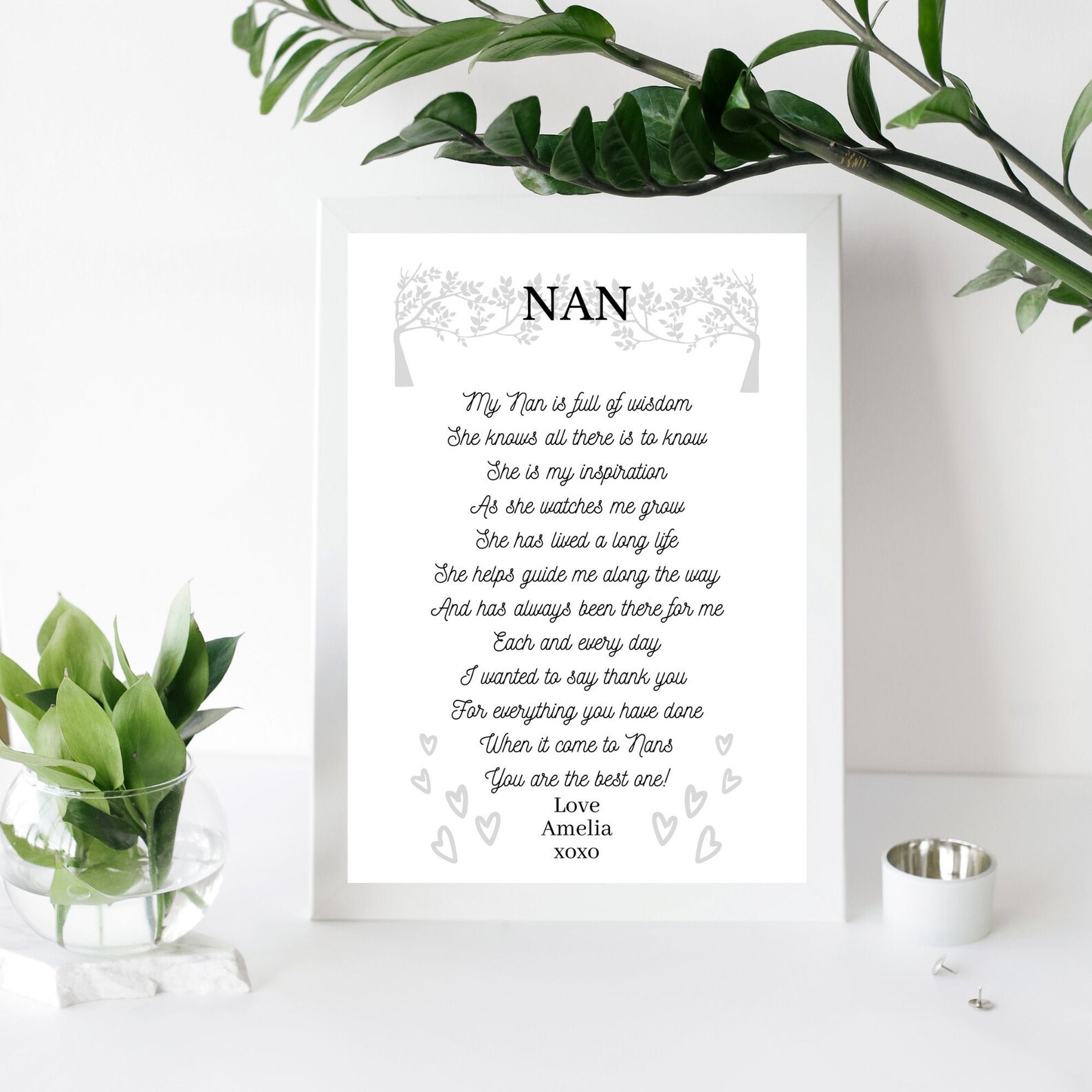 Personalised Nan Poem Print Etsy