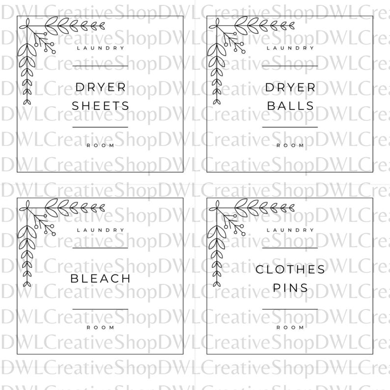 For Laundry Room Organization Laundry Labels Black White Laundry Room