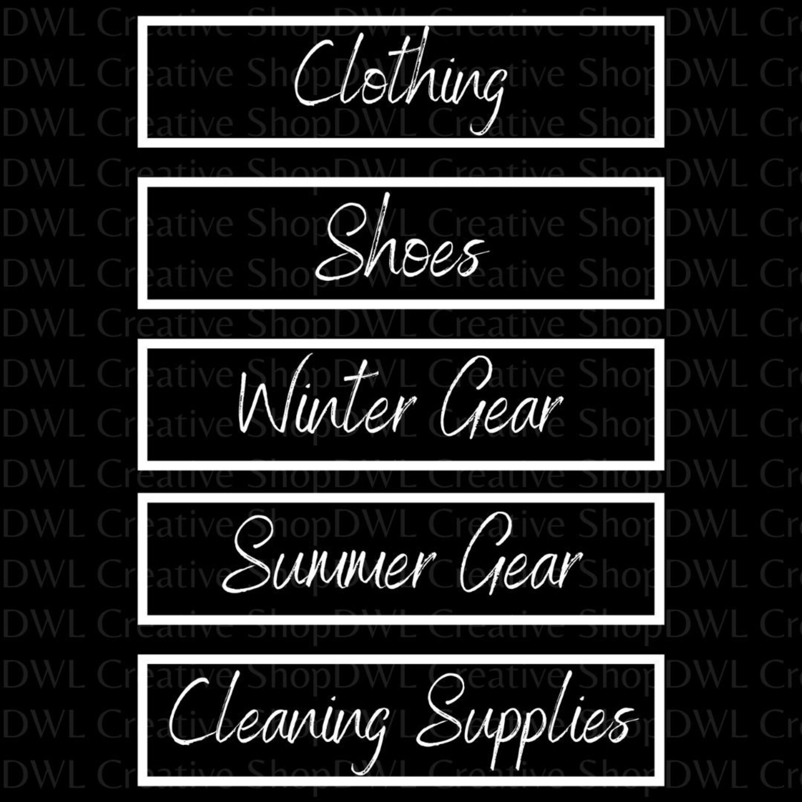 Minimalistic Garage Storage Labels Organized Storage Storage Bin Labels