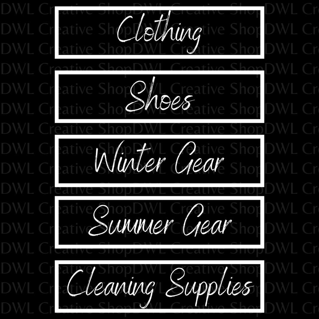 Minimalistic Garage Storage Labels Organized Storage Storage Bin Labels