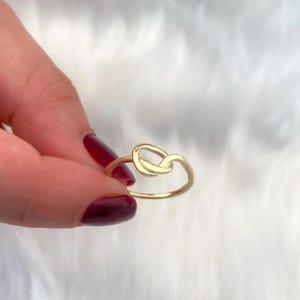 14K Solid Gold Love Knot Ring: Delicate Promise Ring, Friendship Band