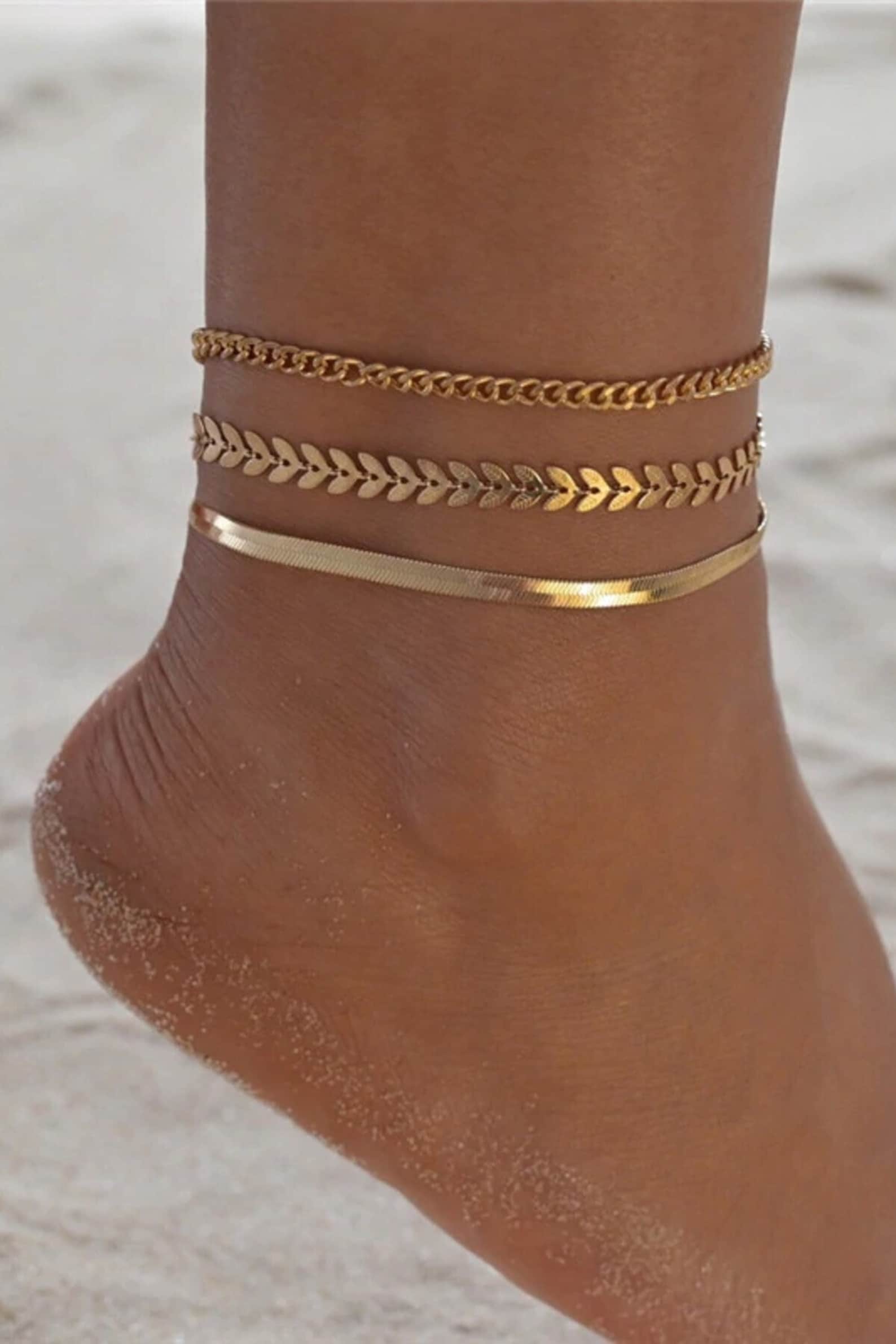 Anklet Bracelet Gold Chain Anklet Thick Chain Anklet Etsy