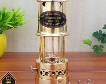 Fully functional brass vintage miner's lamp-Replica safety coal mine oil lamp-Outdoor/indoor decor-Housewarming-Christmas-Easter-Dad gift