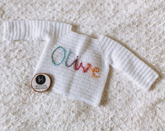 Personalised name crochet cardigan