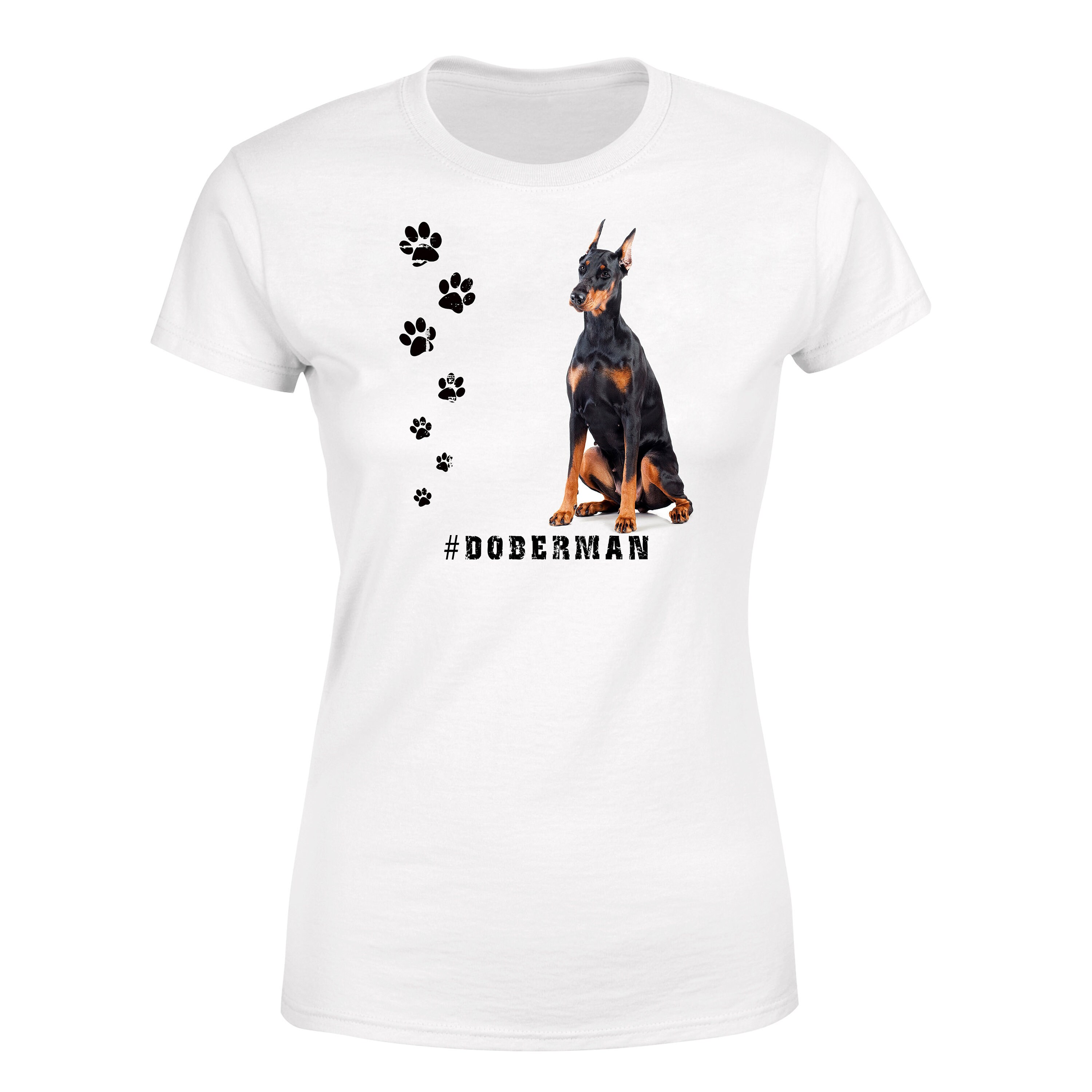 DOBERMANN Pinscher Hashtag camiseta blanca estampado tee perro Etsy