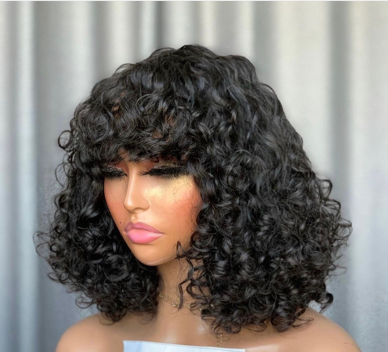 WIG CIA. Newly Improved Super Curly Gold/brown or Black Fringe Etsy UK