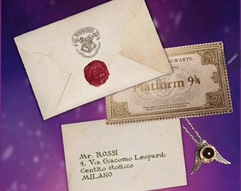 Lettera Hogwarts PERSONALIZZATA con tuo nome e casa d'appartenenza