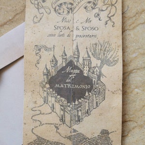 Mappa del Malandrino di Harry Potter Inviti Magici PERSONALIZZATI per il Tuo Matrimonio o evento immagine 3
