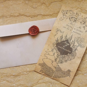 Mappa del Malandrino di Harry Potter - Inviti Magici PERSONALIZZATI per il Tuo Matrimonio o evento
