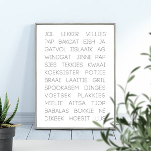 Afrikaans Word Print, South African Sayings, Wall Art, Home Decor, Digital Download, Printable Wall Art, Home And Living