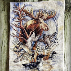 Padrão de cervo alce PDF Cross Stitch Master Taiga Animal Forest Bordado Lkacross Download digital instantâneo