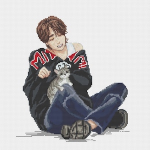 Han Jisung Stray Kids Kpop PDF Cross Stitch Pattern Instant Digital Download