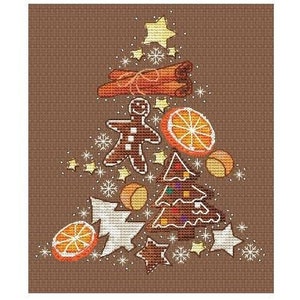 Gingerbread Christmas Tree PDF Cross Stitch Pattern Instant Digital Download