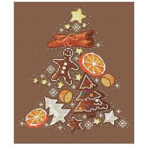 PDF Cross Stitch Gingerbread Christmas Tree Pattern Instant Digital Download