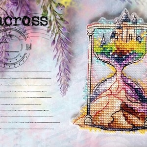 Hourglass Cross Stitch Pattern: Mini Embroidery Design (PDF Pattern)